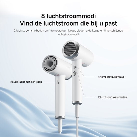 Xiaomi High-Speed Ionic Hair Dryer | Sneldrogende föhn | 110.000 tpm | NTC-hittebescherming | Minder pluizig haar | 400 g