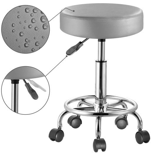 Casaria Rolkruk - Hoogte Verstelbaar - 51-65cm - Grijs