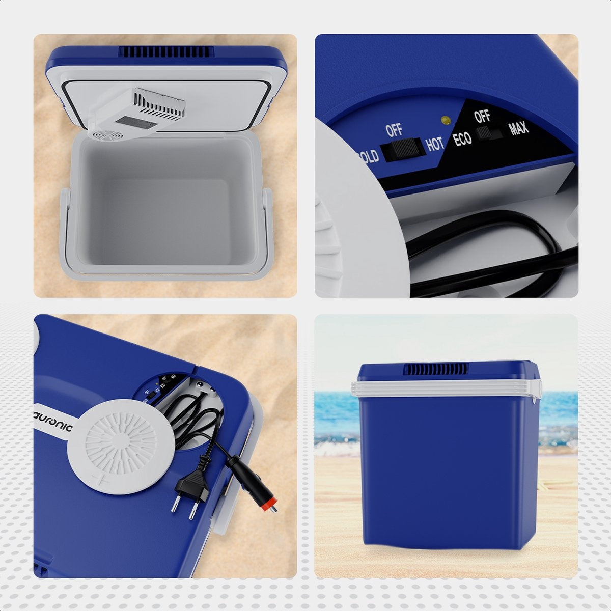 Auronic Elektrische Koelbox - Coolbox - 25L - 12V en 240V - Blauw