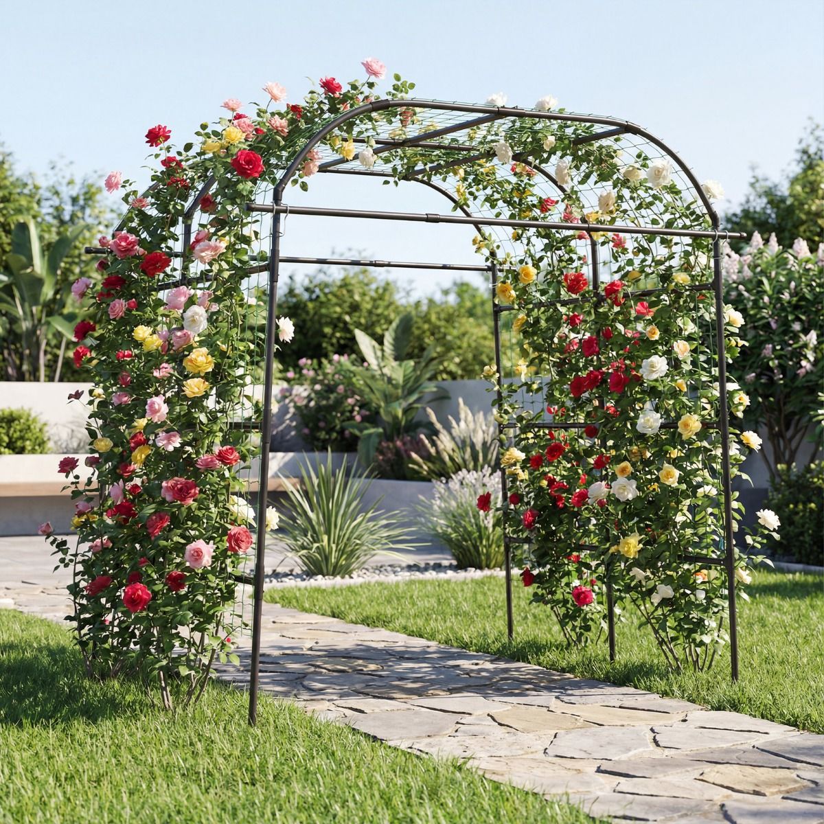 Coast Klimplantenboog - U-vormig tuinrek - Metalen constructie - Zwart - 205,5 x 181 x 230 cm