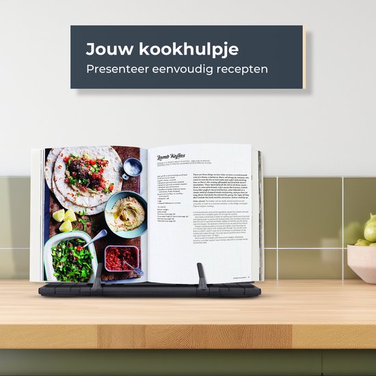 Castagnola Verstelbare Boekenstandaard - Boekenhouder met 7 Standen - Kookboekhouder Metaal - Tablethouder Zwart - Anti Slip Leesstandaard - Boekensteun