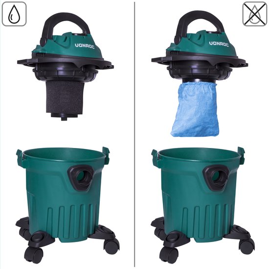 VONROC Vlekkenreiniger 1000W – incl. sprayfles, textielzuigmond en vele andere accessoires