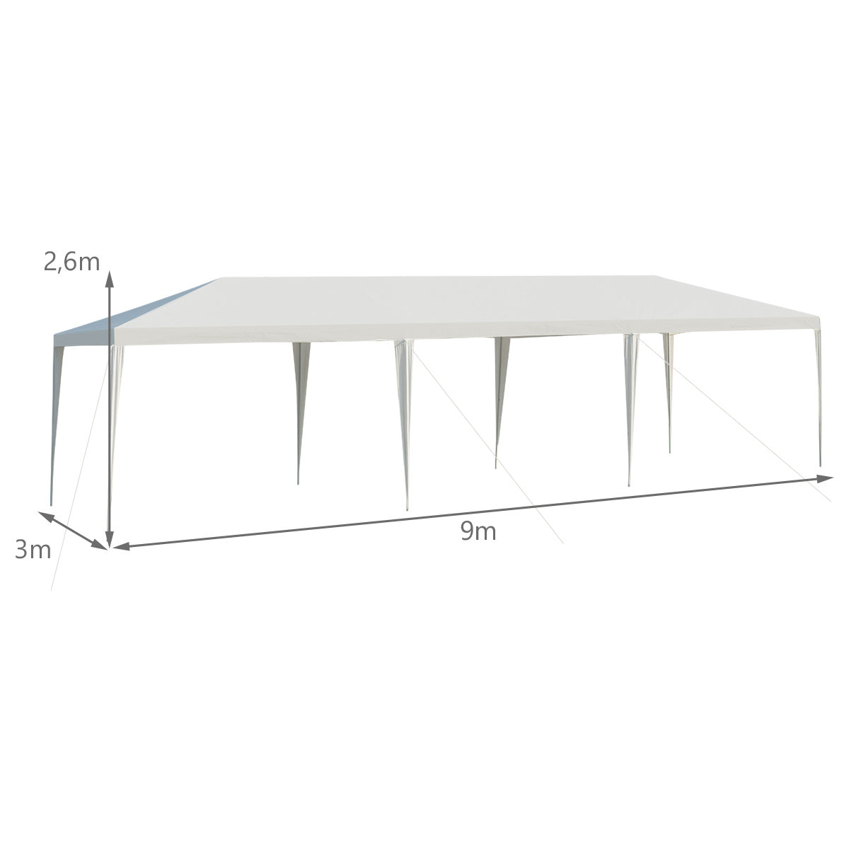 Coast Partytent - Paviljoen - Waterdicht - 300 x 900 cm - Wit