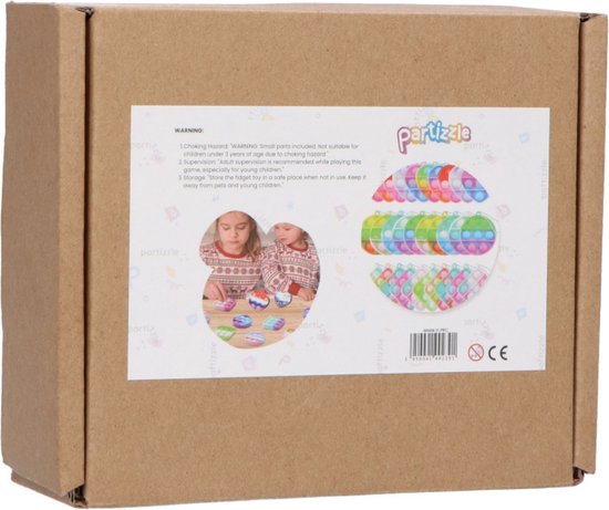 Partizzle 24x Pop It Fidget Toys Sleutelhangers Pakket - Popit Uitdeelcadeautjes Hart - Grabbelton Traktatie Cadeautjes - Voor Kinderen