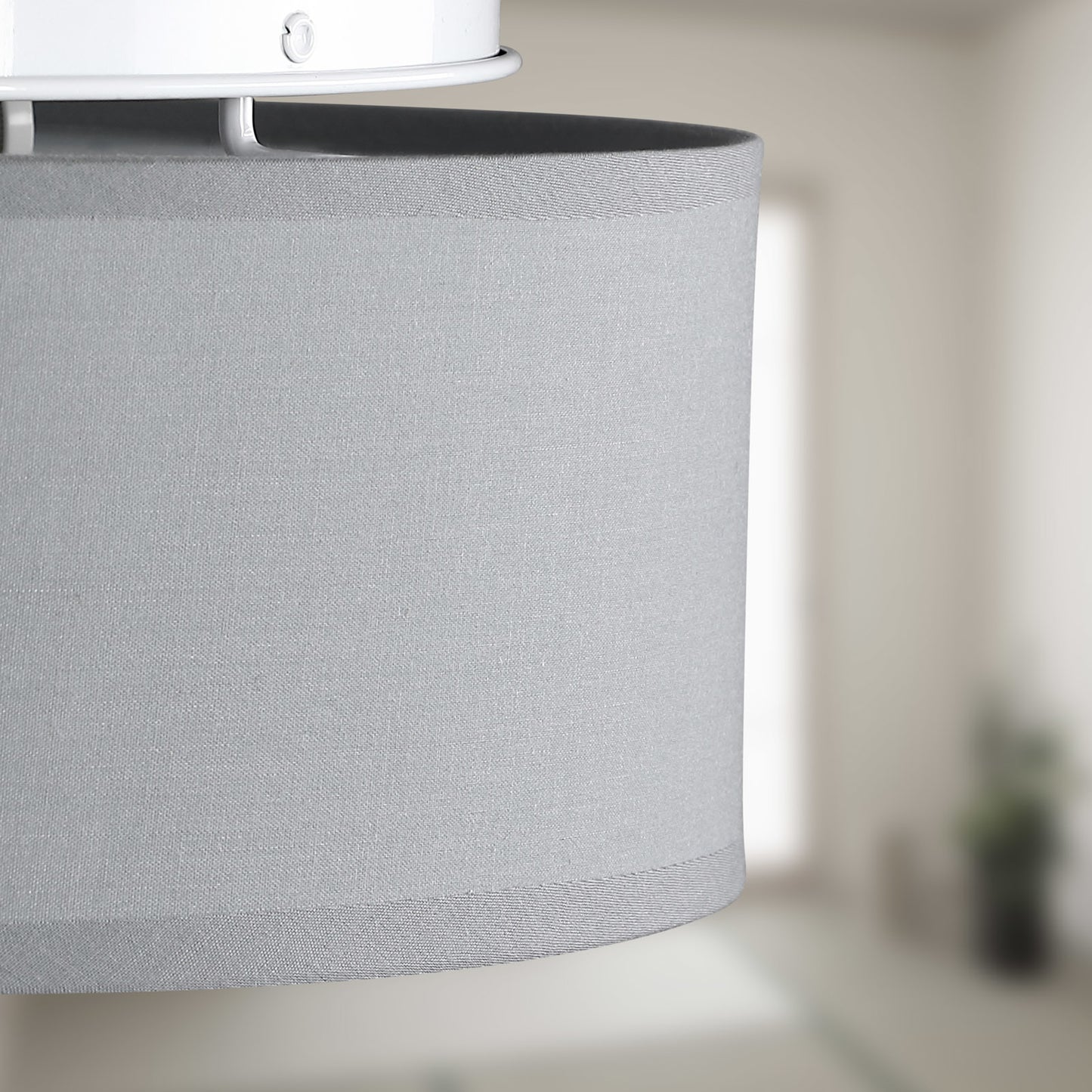 Monzana Plafondlamp - Grijs - Stof - Ø38cm