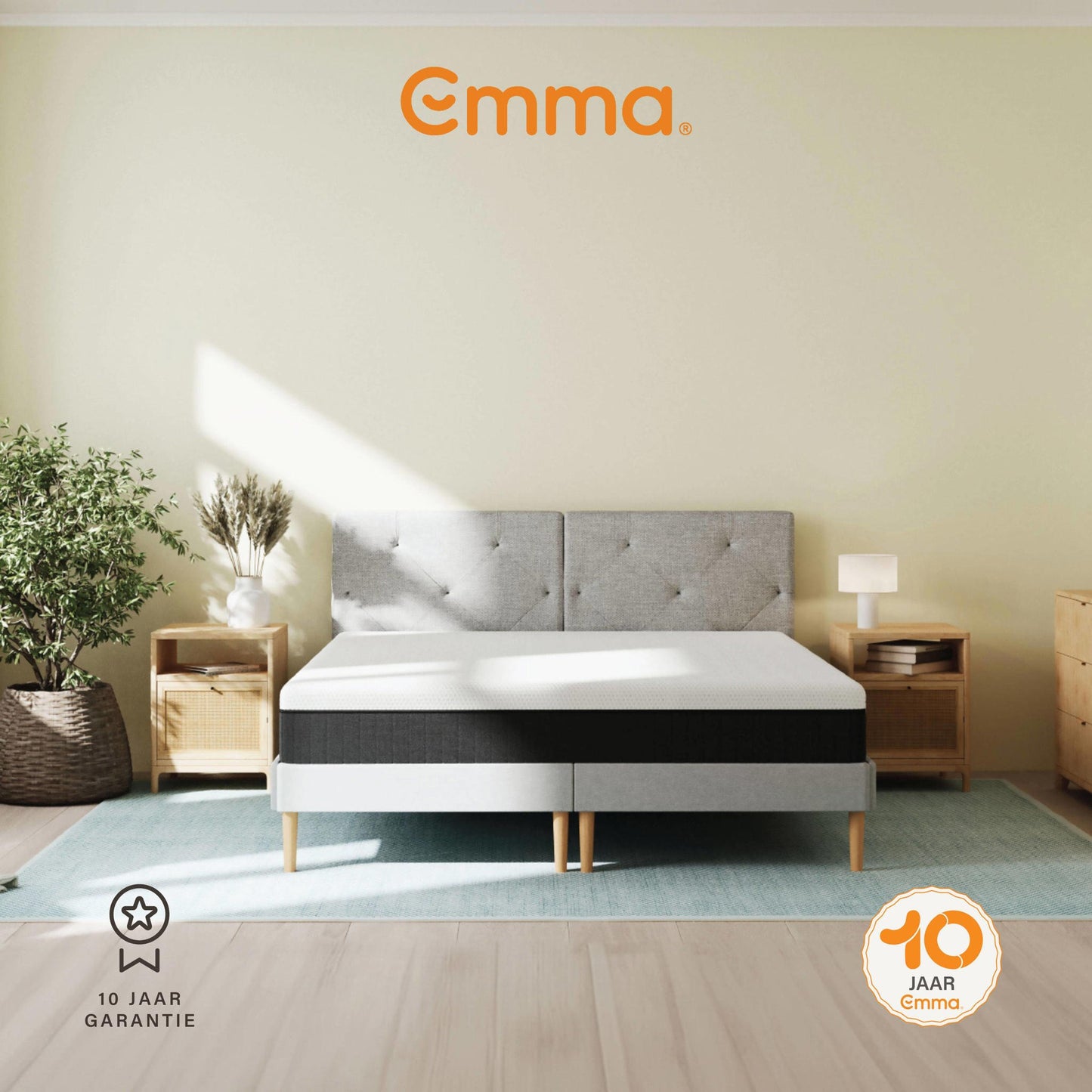 Emma Matras Lite - AeroFoam laag - 140x200 cm - Wit met Grijs