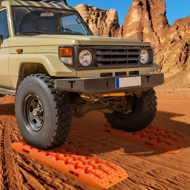 Coast Offroad Tractieplanken – Set van 2 – 10 Ton Draagvermogen – 150° Buigbaar – 107 x 31 x 7 cm – Oranje