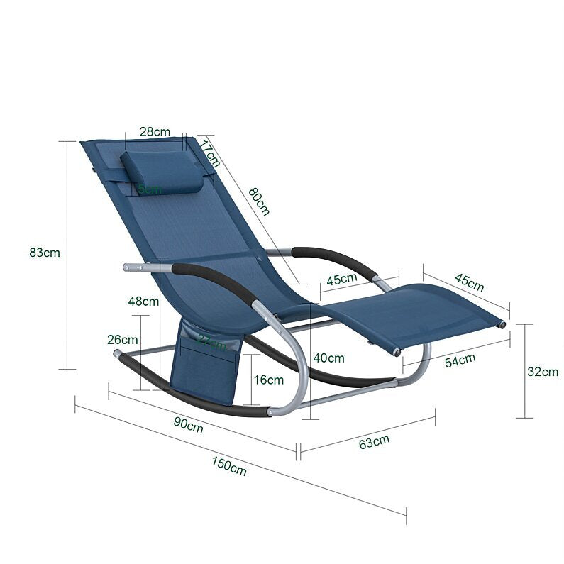 SoBuy - Loungestoel Tuinstoel - marineblauw