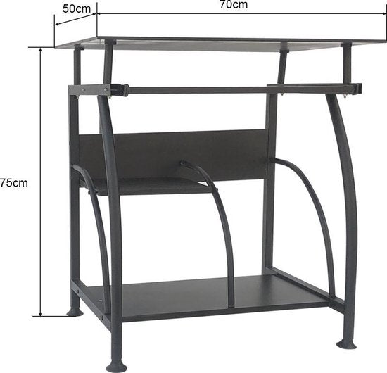 Bureau laptop computertafel - ruimtebesparend - 70 cm x 50 cm - zwart