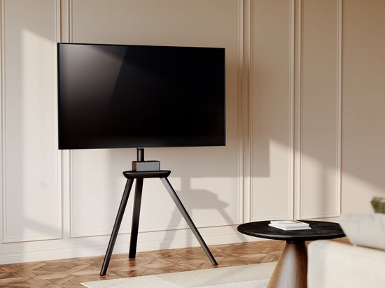 VDD TV Standaard met Anti-Slip Voeten & Schildersezel - Zwart - Tot 65 inch