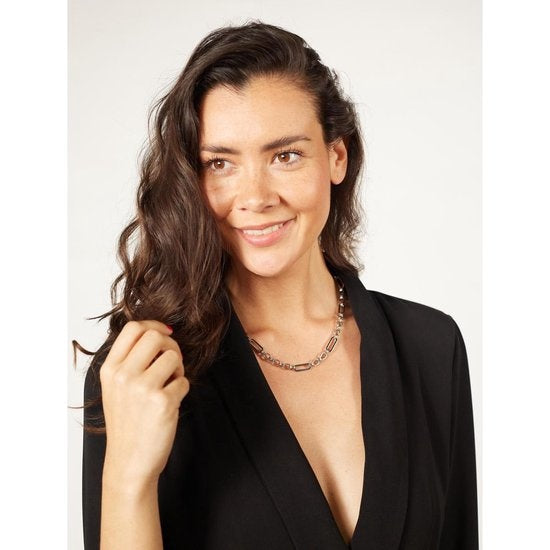 Laura Ferini Dames Ketting Valentina Zilver - Zilverkleurige Schakelketting