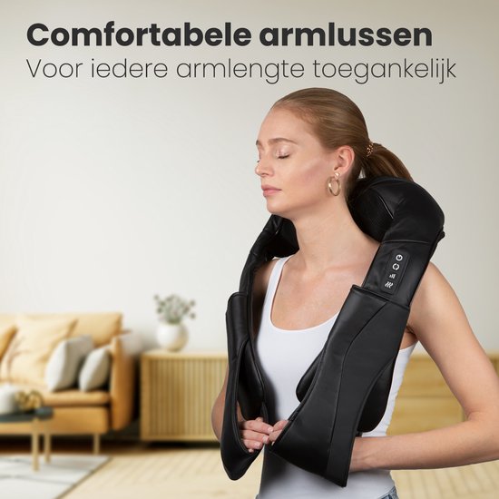 Auronic Shiatsu Massagekussen - Elektrisch - Draadloos - Massage Apparaten - Nek en Schouder Massage apparaat- Infrarood - Zwart