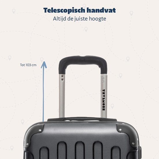 TRVLMORE Handbagage Koffer met Wielen - Cijferslot - 54x36x20cm - 38L - Donkergrijs
