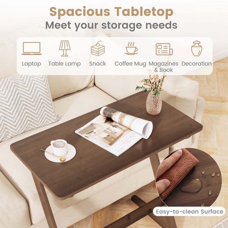 Coast Z-vormige Bijzettafel Bamboe Bruin/Naturel – 76 x 41 x 71 cm – Sofa Side Table