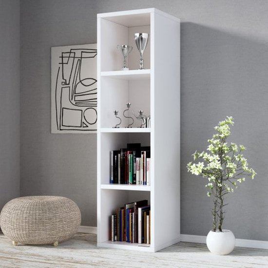 Boekenkast Skylar 30x30x106cm wit