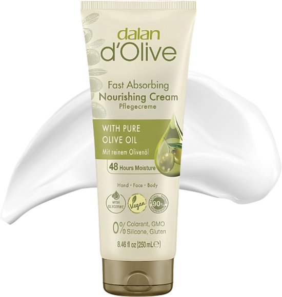 Dalan D’Olive Nourishing – Verzorgende Hand- en Bodycrème – Intens Hydraterend – Shea & Olijfolie – Voor Droge Huid