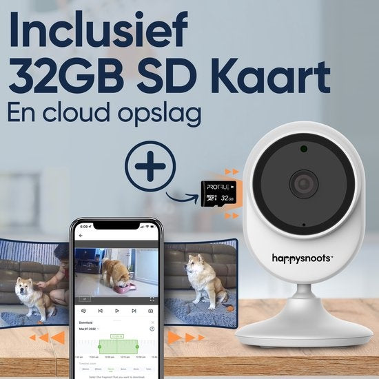 1080p Huisdiercamera met App - Hondencamera - Huisdier Camera - Pet Camera Wifi Binnen- voor Hond / Katten / Dieren