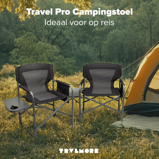 TRVLMORE Campingstoelen - Duo Pack - Opvouwbaar - Lichtgewicht - 120 kg draagvermogen - Zwart