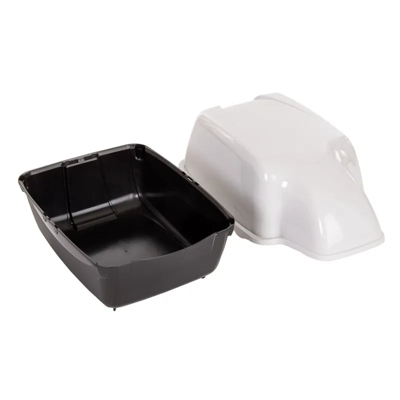 Ferplast Kattenbak Outdoor - Zwart/Wit - 74 x 43 x 41,5 cm - Met Kap, Waterdicht
