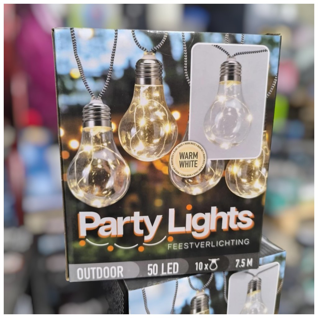 Plantex LED Lichtslinger Gloeilampen - Koud Wit - Buiten - 7,5 m