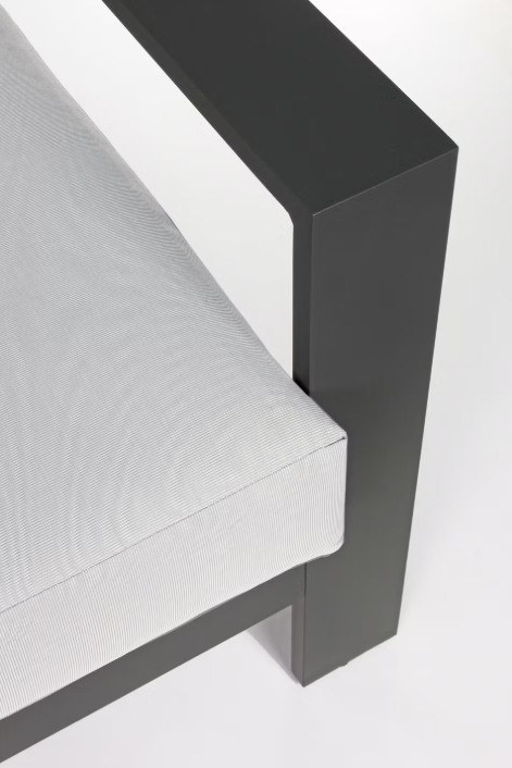 Bizzotto Baltic Loungeset 4-delig – Aluminium & Olefin – Antraciet – Bank 206x85,5x83 cm