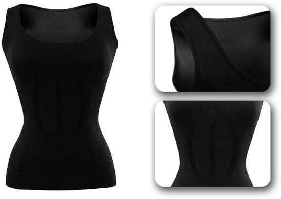 Milanoro - Figuurcorrigerend ondershirt voor dames - Zwart - L