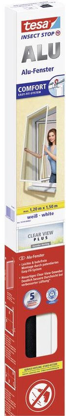 tesa ALU COMFORT 55195-00002-00 Vliegenhor (b x h) 1200 mm x 1500 mm Wit 1 stuk(s)