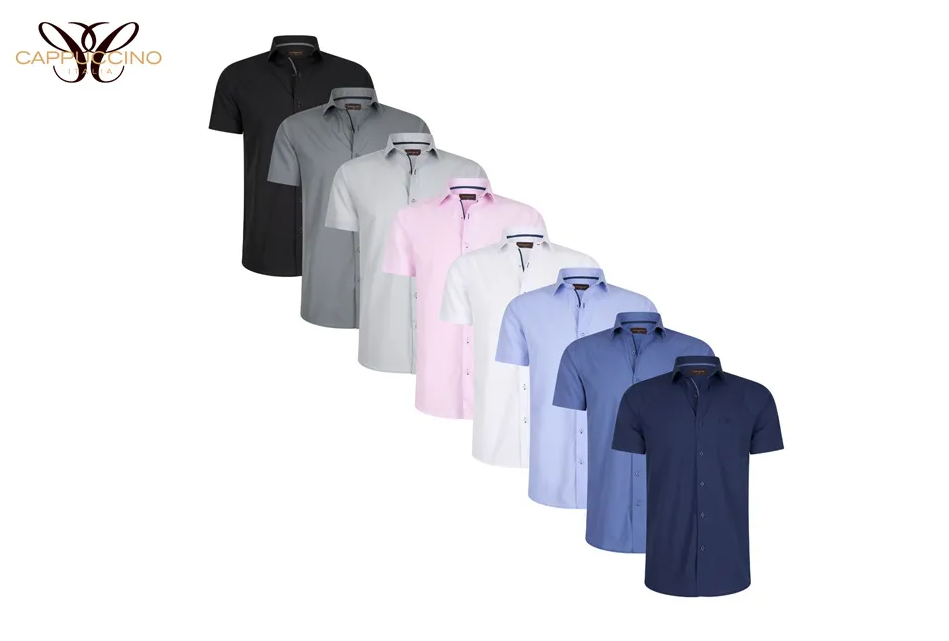 Cappuccino Italia - 2XL - Overhemd - Korte mouw - Roze