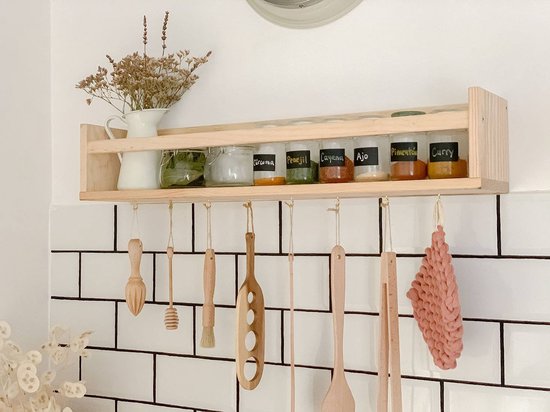 Astigarraga Wandplank - wandrek - kruidenrek - 80cm - PEFC dennenhout