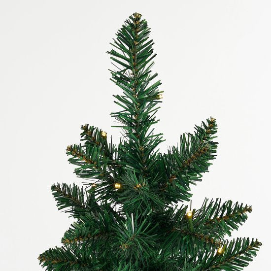Black Box Trees Gerlos Kunstkerstboom met Verlichting - Kunstboom H90 x D41 cm - Kunst Kerstboom in Jute Zak - Kerstdecoratie voor Binnen - 108 Tips - Groen