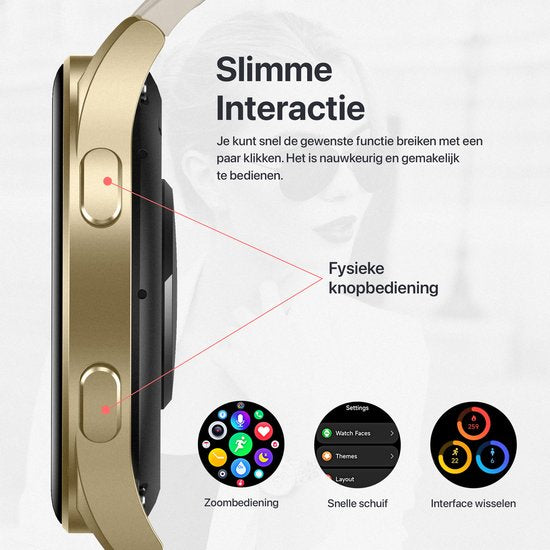 Otiume Zenith GTX05 – Smartwatch – 45mm Amoled Display – GPS – Bluetooth bellen – Goud