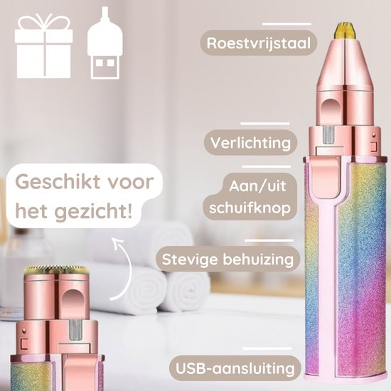 Wenkbrauw Trimmer - Gezichtsontharing Dames - Gezichtshaar Verwijderen Vrouw - Sansbeauté® - Safety Razor - Ladyshave - Flawless Gezichts Ontharing - Wenkbrauw Scheermesje