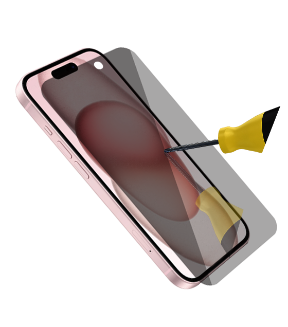 BeHello Screenprotector iPhone 15 – Privacy Glass