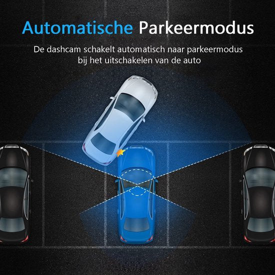 Tech Essentials® Dual Dashcam S1-Wifi Voor Auto - Met Achteruitrijcamera Universeel - Full HD - Met 64GB Micro SD-Kaart - Met Nachtzicht - APP | Voor En Achter
