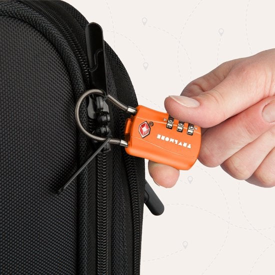 TRVLMORE Kofferslot - TSA Reisslot - Hangslot - 3 Cijferig - 2 Stuks - Cijferslot - Oranje