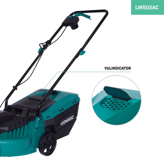 VONROC Grasmaaier 1300W 32cm maaibreedte - en Grastrimmer 300W – Ø230mm maaidiameter - Complete set!