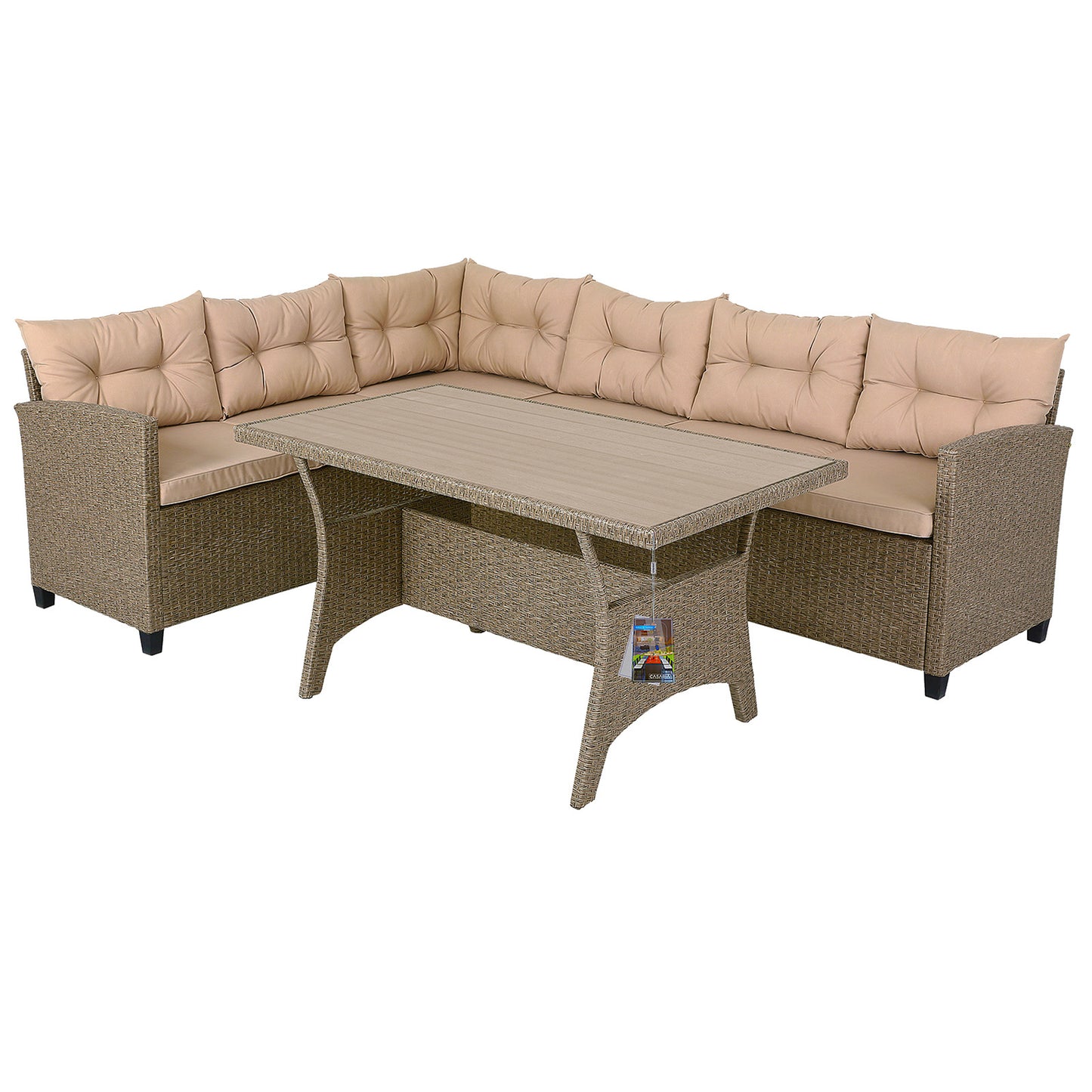Casaria Loungeset 16-delig Grijs/Beige Kunststof