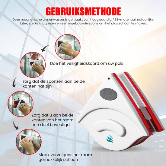 TibaGoods Magnetische Raamwisser Voor Dubbelglas - Ruitenreiniger - Ramenwasser - Magneet Ramenwisser
