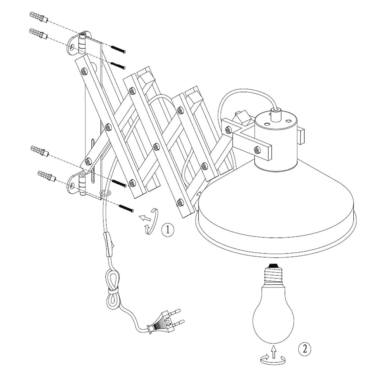 Wandlamp Anne Lighting Woody - Wit