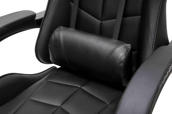 VDD Gaming - Game stoel - Gaming - Bureaustoel - Met Nekkussen & Verstelbaar Rugkussen - Met Voetsteun -Silicone Game Stoel - Draaistoel - Zwart