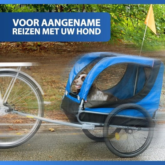 Bicycle Gear Hondenfietskar - <40 kg - Opvouwbaar - incl Regenhoes - Blauw - 75x52x65cm
