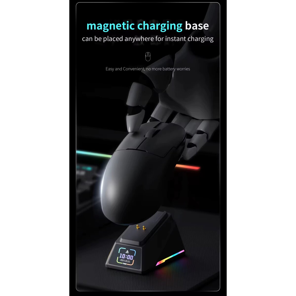 AJAZZ AJ159 APEX Gaming Muis Zwart – Ultralicht 56 g – 42.000 DPI – 8K Hz Polling – 12,5 × 6,5 × 3,9 cm