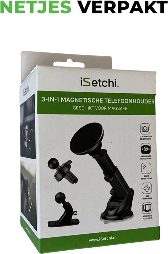 iSetchi Telefoonhouder - Auto - Sterke Zuignap - 3-in-1 - Dashboard