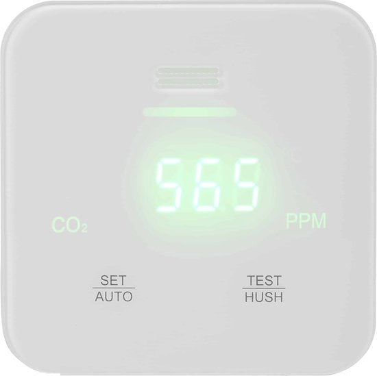 Smartwares FGA-13900 - Luchtkwaliteitsmeter Kooldioxide - CO2 alarm - 85 dB - 3 Sensoren - Gesproken melding