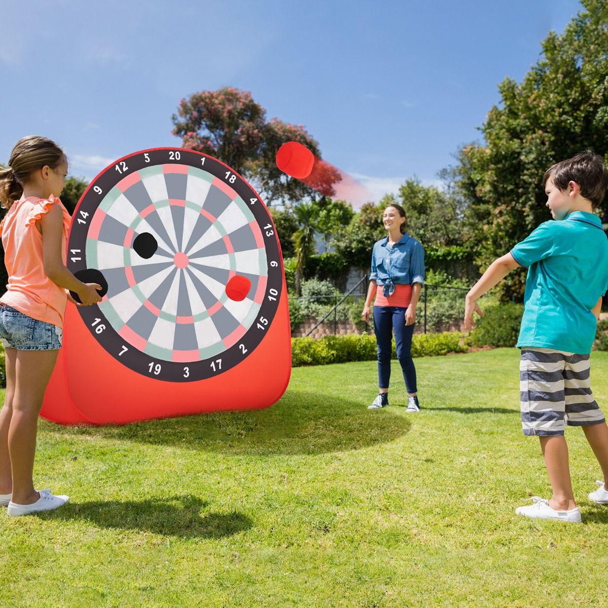 Coast Groot Balgooi Doelspel - Opvouwbaar - Inclusief 4 Kleefballen en Draagtas - Zwart en Blauw - 145 x 132 x 162 cm