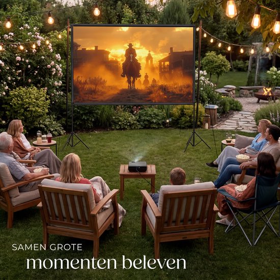 tectake® Beamer Scherm - 100 Inch (257 cm) - 16:9 Projectiescherm met Dubbel Statief - 4K HD - Oprolbaar - Uittrekbaar - Projectiedoek - Presentatiescherm - Home Cinema - Inclusief Draagtas