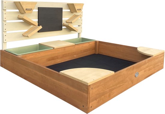 AXI Cato zandbak met zand & waterbakken en Speelwand Beige/bruin- Zand & Water - Inclusief afdekzeil en gronddoek - 10 jaar garantie!
