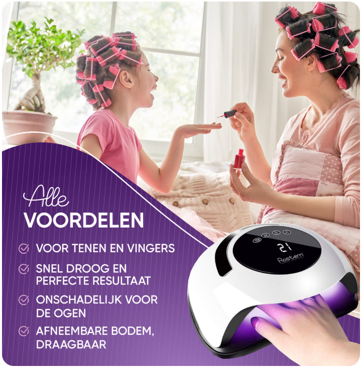 Rostem 120 Watt UV LED Nageldroger - Nagellamp - LED Lamp - Lange Snoer - Wit