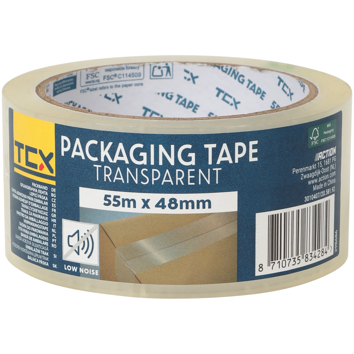 TCX Verpakkingstape - 55 m x 48 mm - Transparant