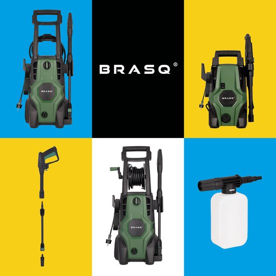 BRASQ Hogedrukreiniger HPW 105 - Terrasreiniger - Hogedrukspuit - 1400W - 105 bar - 426 L/H - Complete set